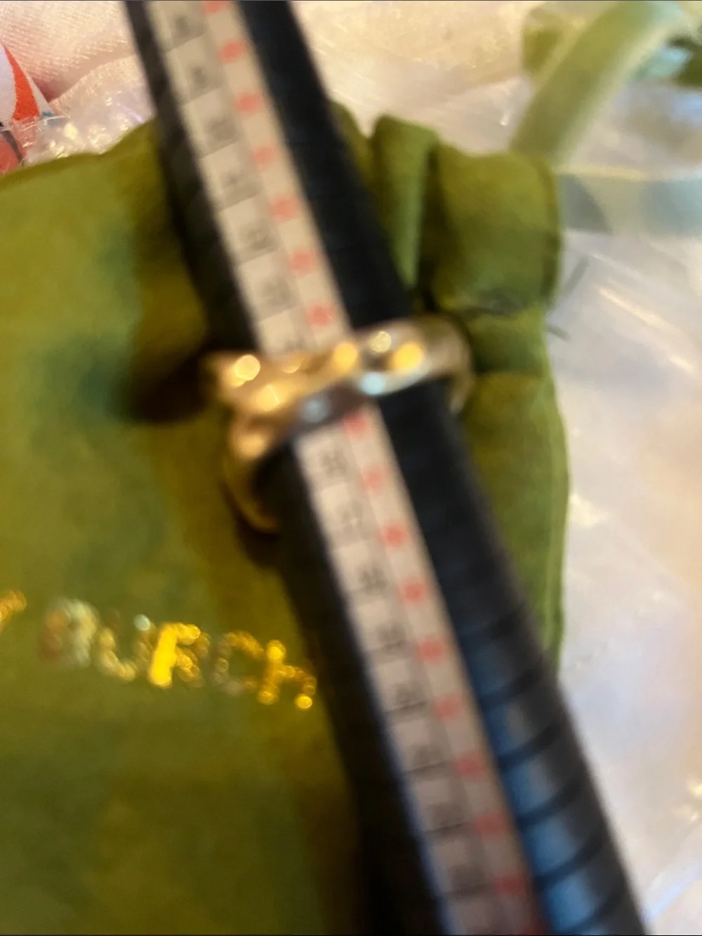 Tory Burch Gold-Tone ring with Emerald Green Stones